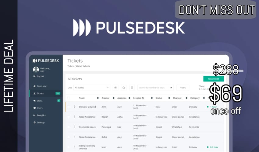 OJAM Pulsedesk Lifetime Deal header 1