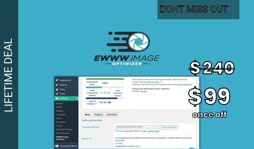 EWWW Image Optimizer Lifetime Deal for $99