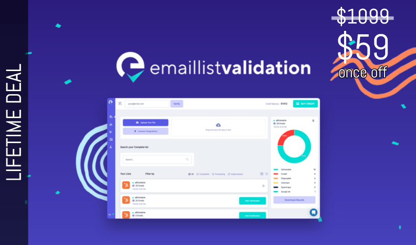 Email List Validation Lifetime Deal for $59