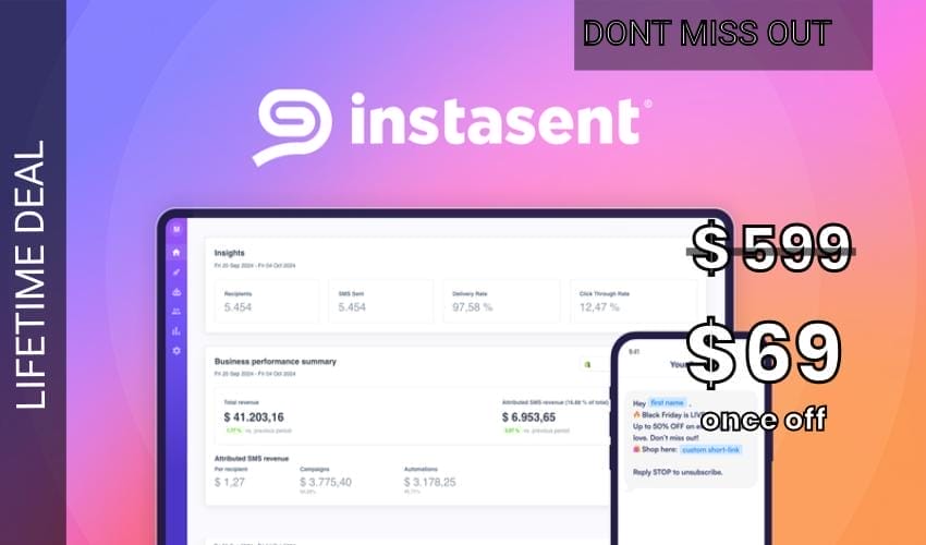 Instasent SMS Lifetime Deal for $69