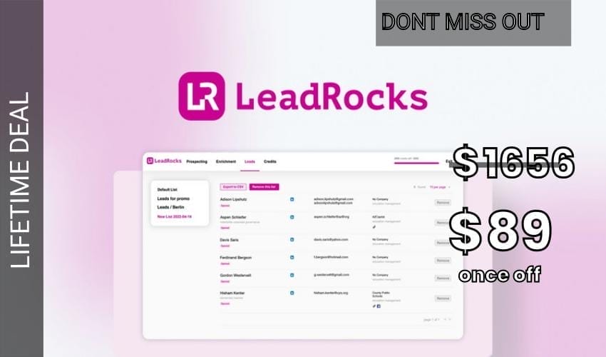 LeadRocks - Plus exclusive Lifetime Deal for $89