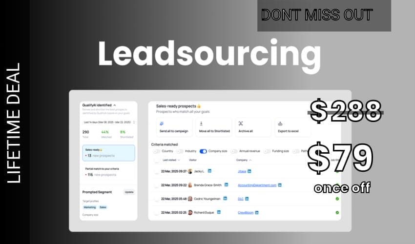 Leadsourcing Lifetime Deal for $79