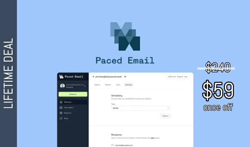 Paced Email Lifetime Deal for $59