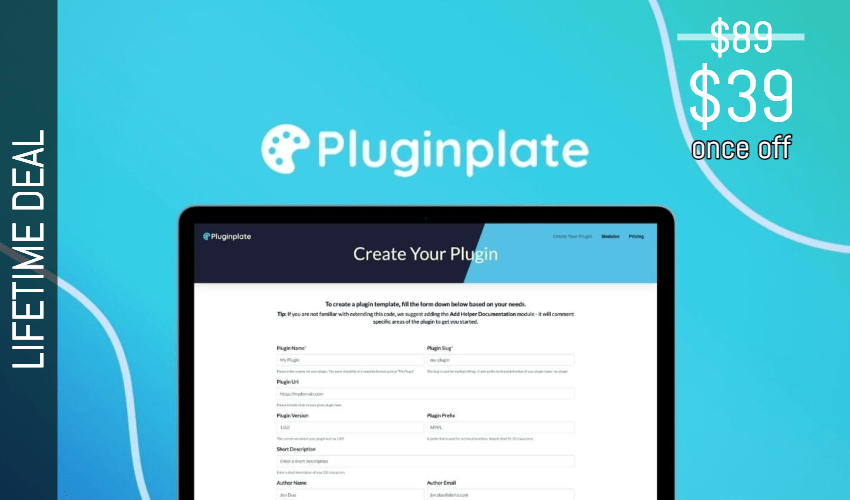 Pluginplate Lifetime Deal for $39