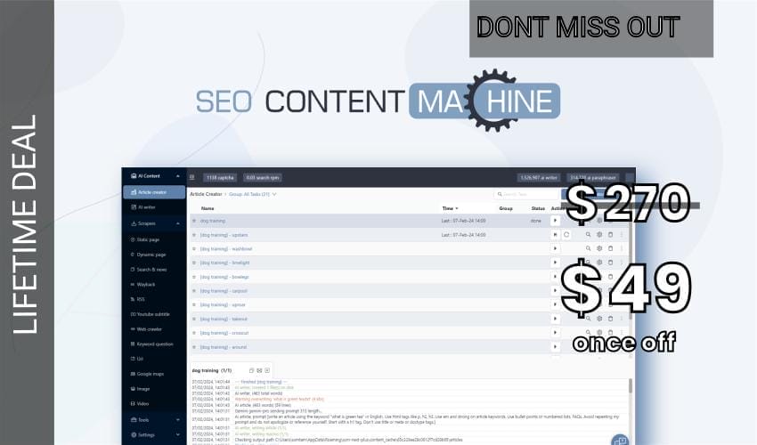 SEO Content Machine Lifetime Deal for $49