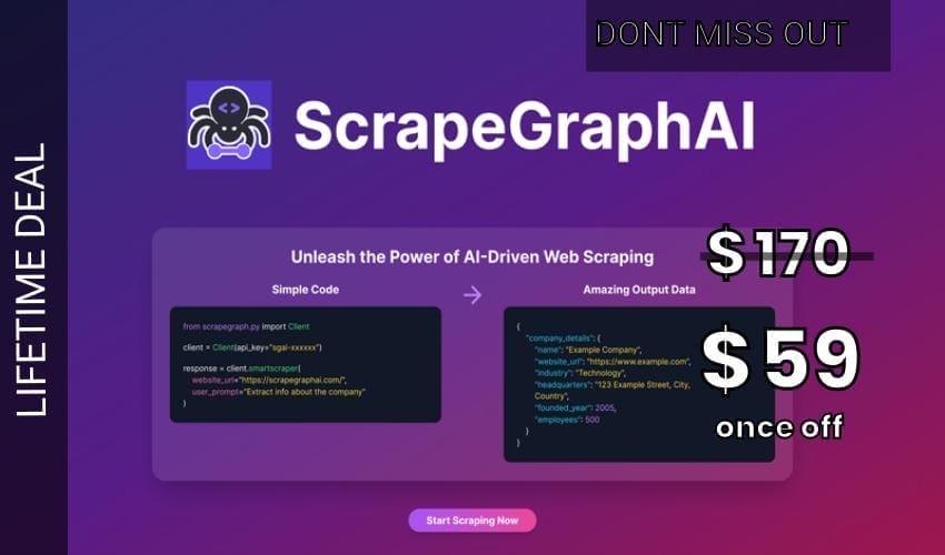 ScrapeGraphAI Lifetime Deal for $59