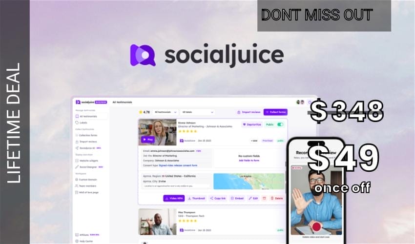Socialjuice Lifetime Deal for $49