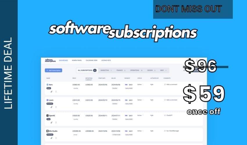 SoftwareSubscriptions Lifetime Deal for $59
