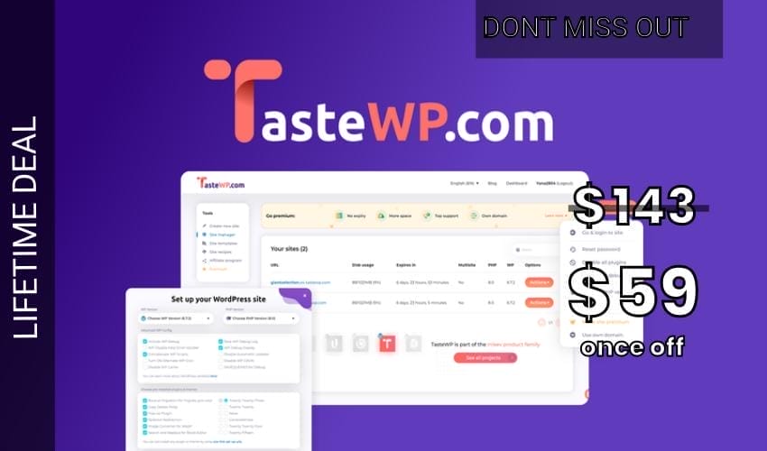 TasteWP Lifetime Deal for $59