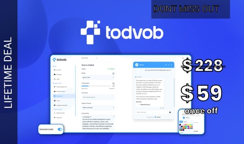 Todvob Lifetime Deal for $59