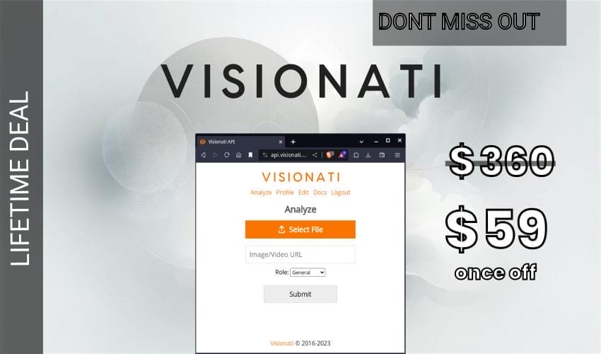 Visionati Lifetime Deal for $59 Visionati Lifetime Deal for $59