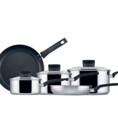 OJAM Cookware Brands - Prestige Cool Britannia 5 Piece Stainless Steel Cookware Set