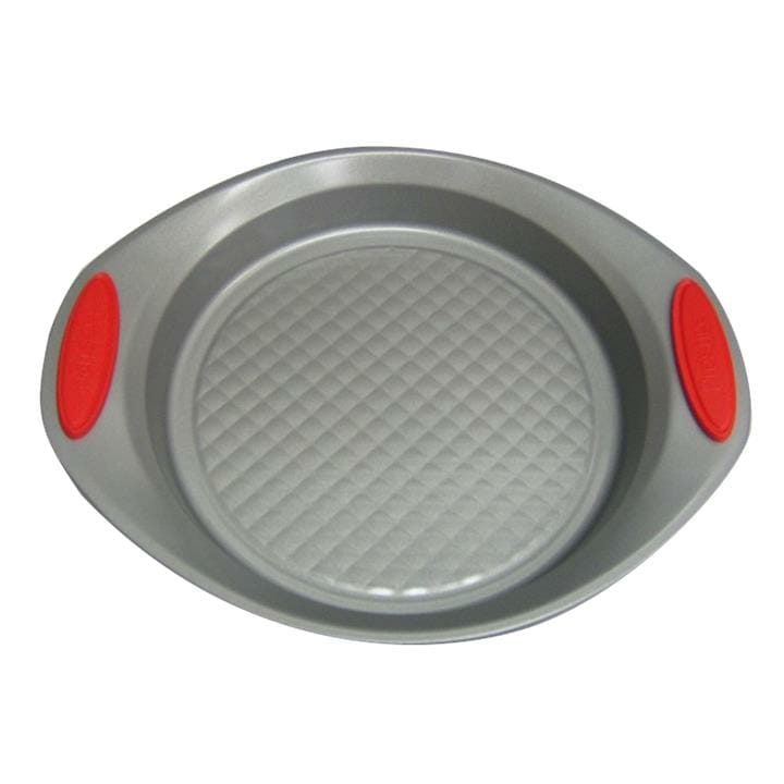 OJAM Cookware Brands - Prestige Create 20cm Round Cake Pan with red Silicone Grip