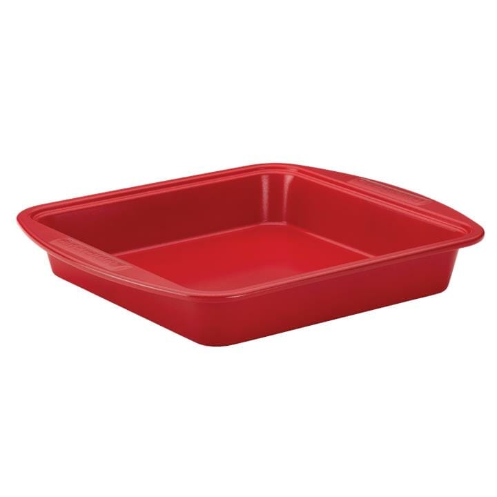 OJAM Cookware Brands - Silverstone  Bakeware Square Cake Pan Red