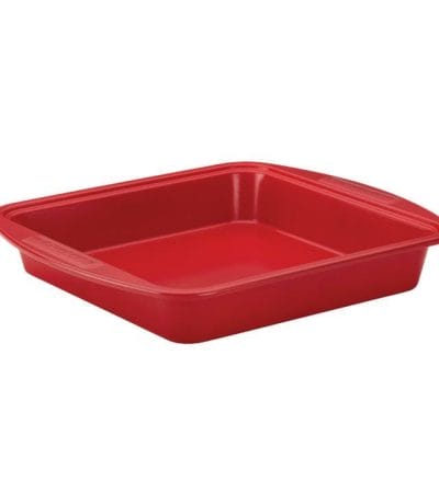 OJAM Cookware Brands - Silverstone Bakeware Square Cake Pan Red