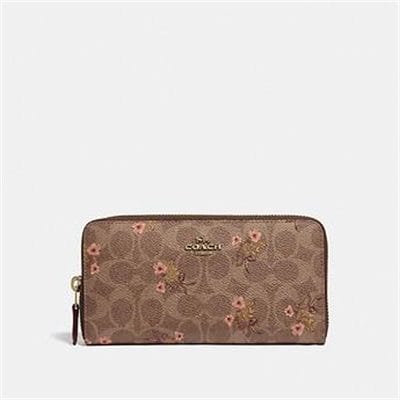 Fashion 4 - ACCORDION ZIP WALLET IN SIGNATURE CANVAS WITH FLORAL PRINT