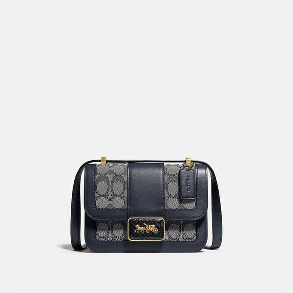 Fashion 4 - Alie Shoulder Bag 18 In Signature Jacquard With Snakeskin Detail