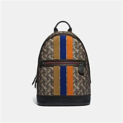 Fashion 4 - BARROW BACKPACK WITH HORSE AND CARRIAGE PRINT AND VARSITY STRIPE