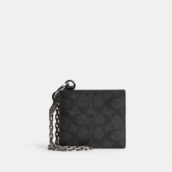 Fashion 4 - Billfold Wallet With Chain In Signature Canvas