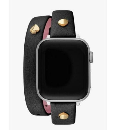 Fashion 4 - Black Double-wrap Leather 38/40mm Band For Apple Watch®