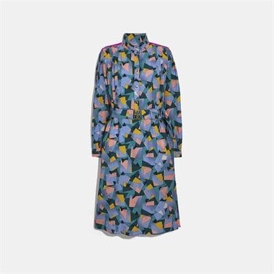 Fashion 4 - Bold Geo Mock Neck Dress With Sporty Stripe