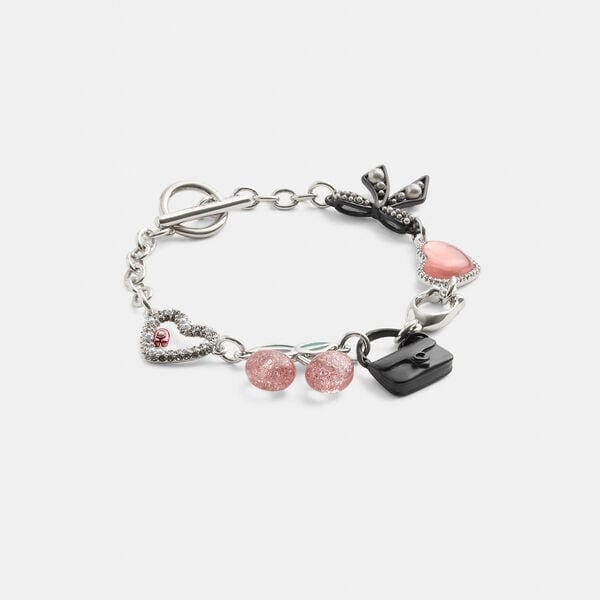 Fashion 4 - Bow And Heart Charm Bracelet