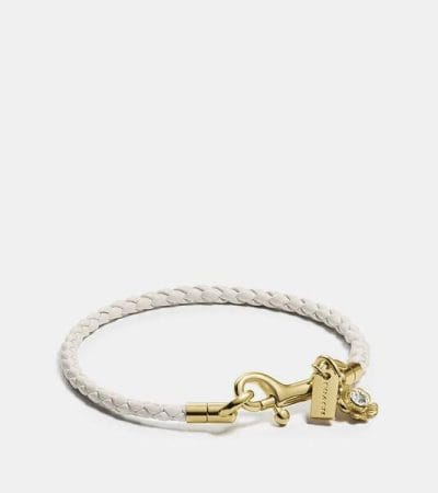 Fashion 4 - Braided Friendship Bracelet With Tea Rose Charm