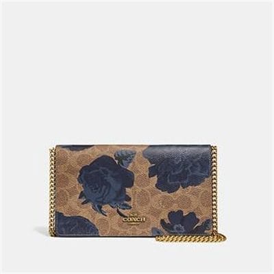 Fashion 4 - CALLIE FOLDOVER CHAIN CLUTCH IN SIGNATURE CANVAS WITH KAFFE FASSETT PR