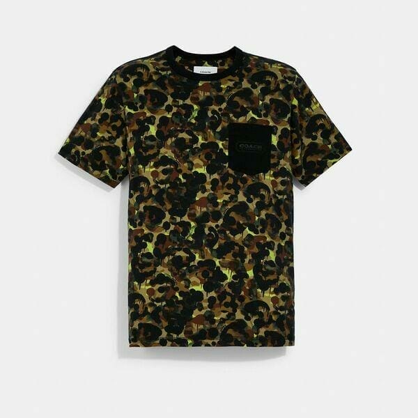 Fashion 4 - Camo Print Pocket T-Shirt In Organic Cotton