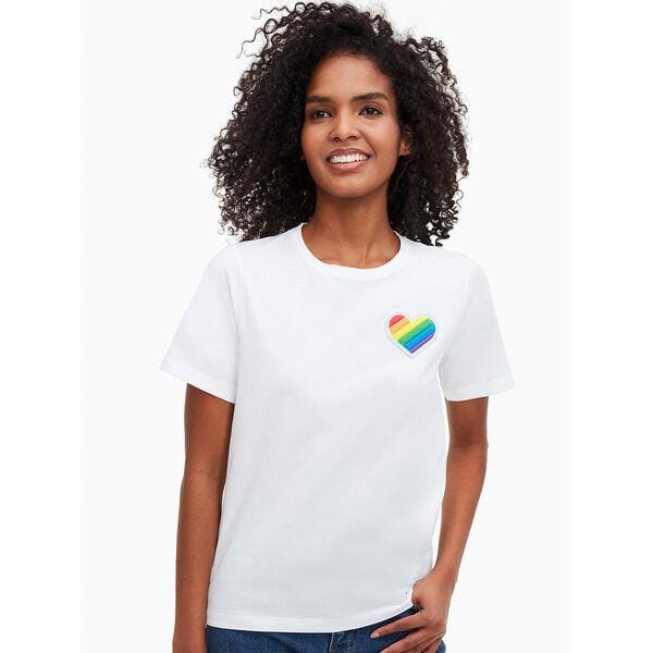 Fashion 4 - Casual Rainbow Heart Patch Tee