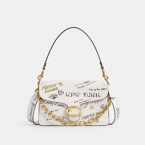 Fashion 4 - Chain Tabby Shoulder Bag With Sketch Print
