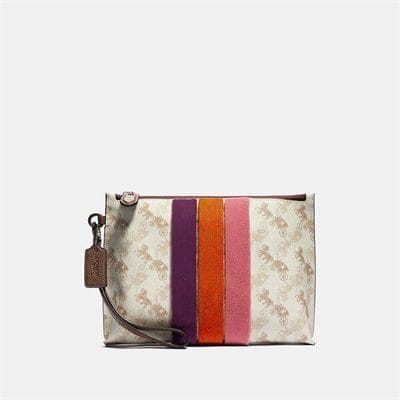 Fashion 4 - Charlie Pouch With Horse And Carriage Print And Varsity Stripe