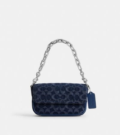 Fashion 4 - Charter Flap Crossbody Bag 18 In Signature Denim