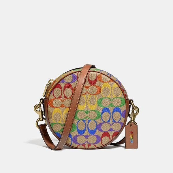 Fashion 4 - Circle Crossbody In Rainbow Signature Canvas