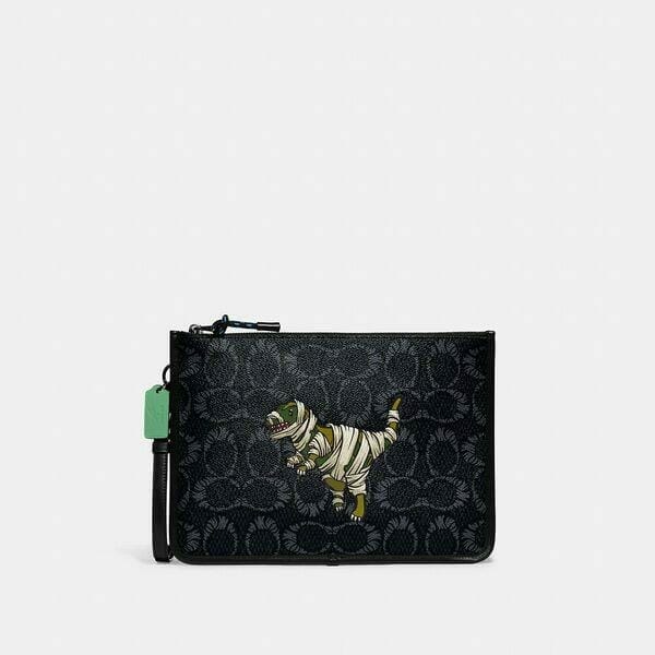 Fashion 4 - Coach x Michael B. Jordan Charter Pouch In Mummified Signature Canvas With Rexy