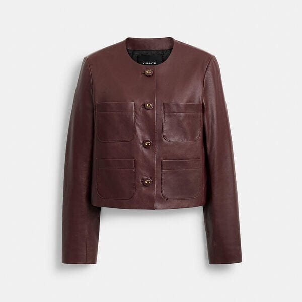 Fashion 4 - Collarless Leather Jacket