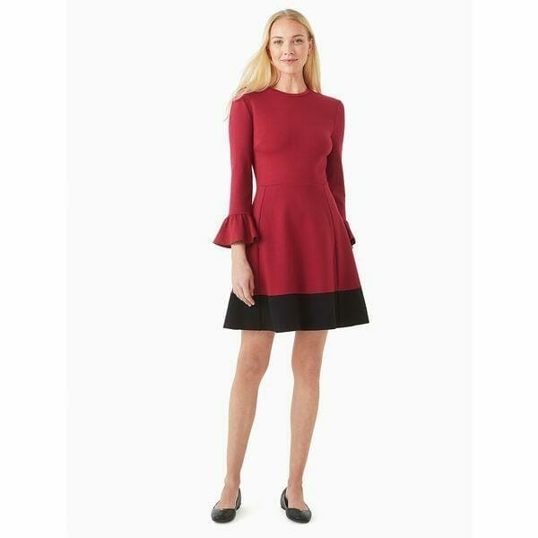 Fashion 4 - Colorblock Bell Sleeve Ponte Dress