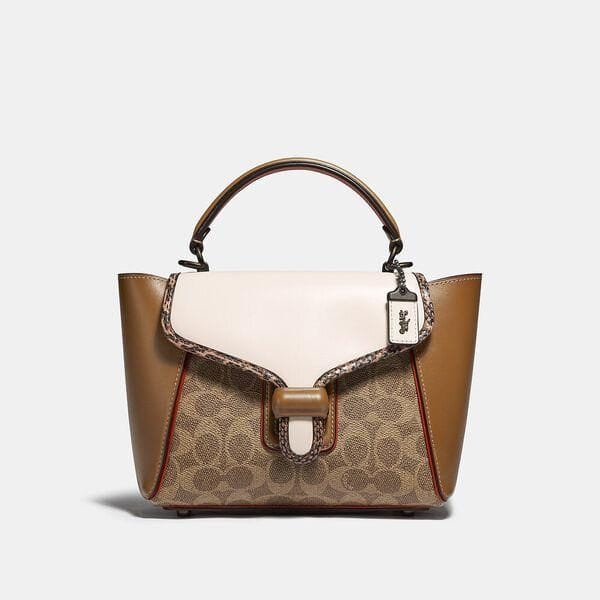 Fashion 4 - Courier Carryall 23 In Colorblock Signature Canvas With Snakeskin Detail