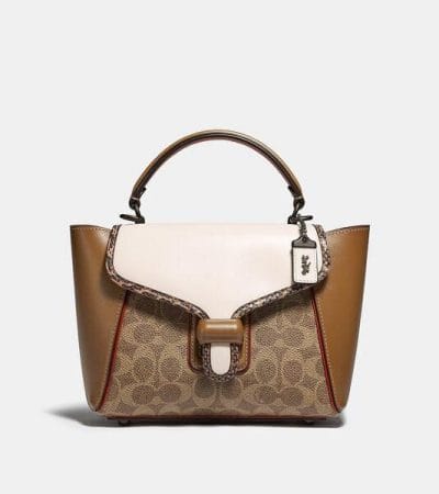 Fashion 4 - Courier Carryall 23 In Colorblock Signature Canvas With Snakeskin Detail