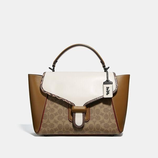Fashion 4 - Courier Carryall In Colorblock Signature Canvas With Snakeskin Detail