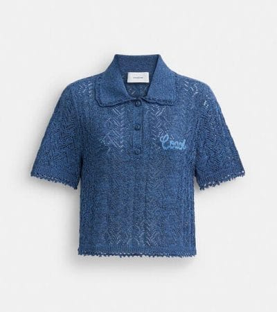 Fashion 4 - Cropped Knit Polo Top