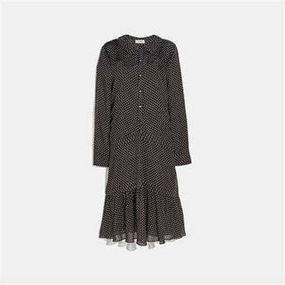 Fashion 4 - DOT GEORGETTE PLEATED DRESS