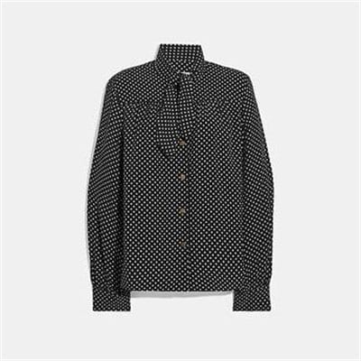 Fashion 4 - DOT PRINT TIE BLOUSE