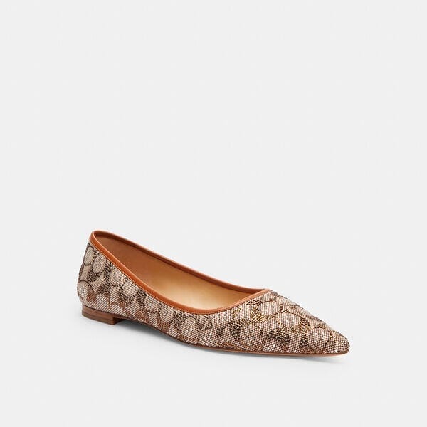 Fashion 4 - Daphne Flat In Crystal Signature Jacquard