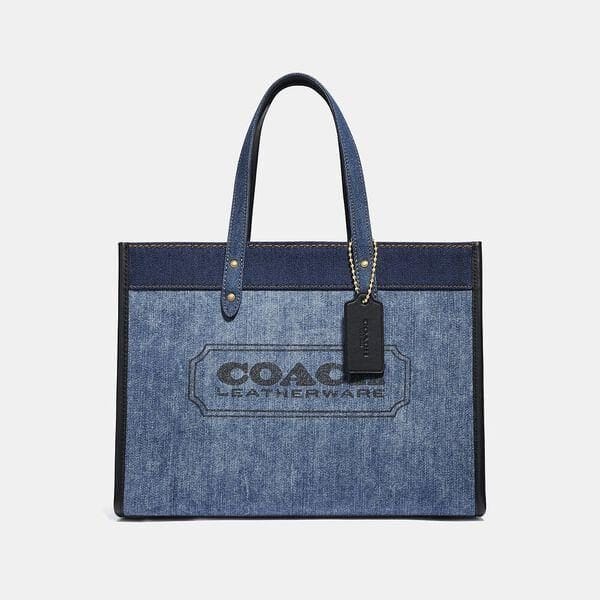 Fashion 4 - Denim with Coach Branding Field Tote 30