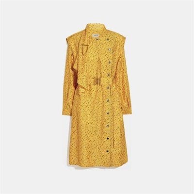 Fashion 4 - Dot Print Architectural Drape Belted Dress
