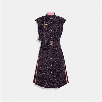 Fashion 4 - Dot Sleeveless Dress With Belt