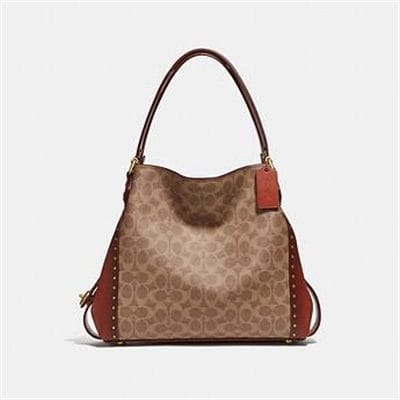 Fashion 4 - EDIE SHOULDER BAG 31 IN SIGNATURE CANVAS WITH BORDER RIVETS