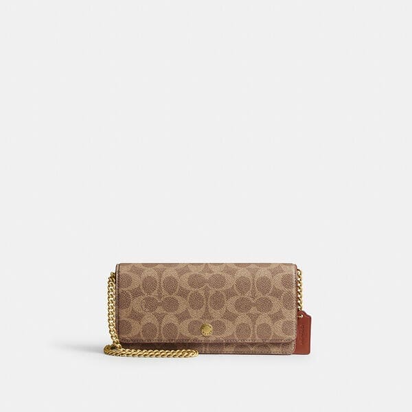 Fashion 4 - Essential Long Wallet On A Chain In Signature Canvas