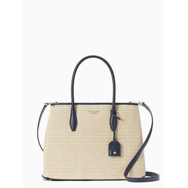 Fashion 4 - Eva Straw Medium Top Zip Satchel